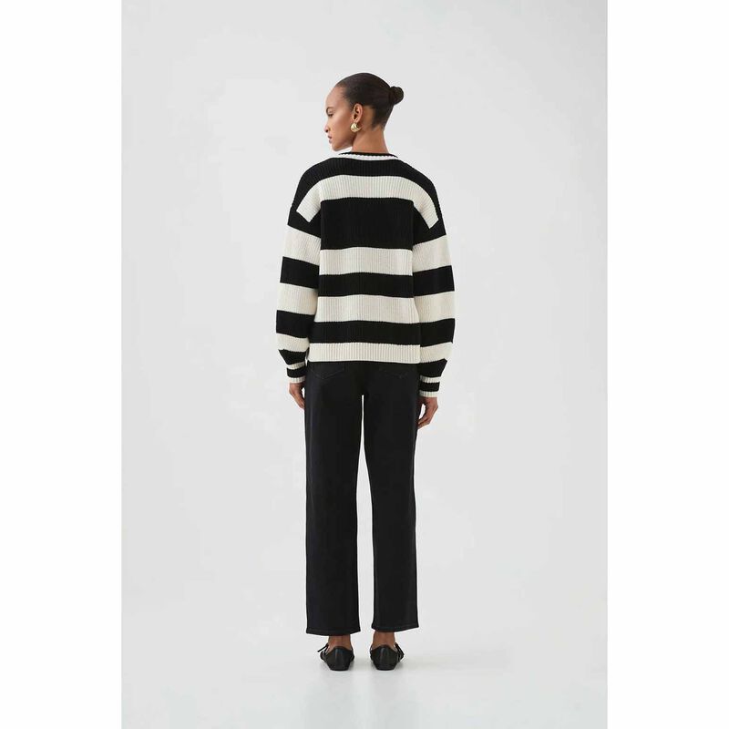 Aje Montage Stripe Logo Knit image number 3